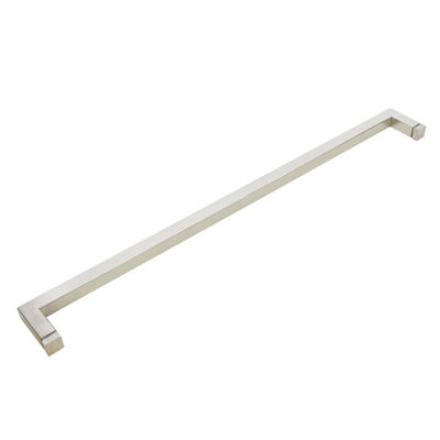 Puerta corredera de vidrio de hotel de 203*203mm Larga manija de tira negra para puerta de ducha de un solo lado