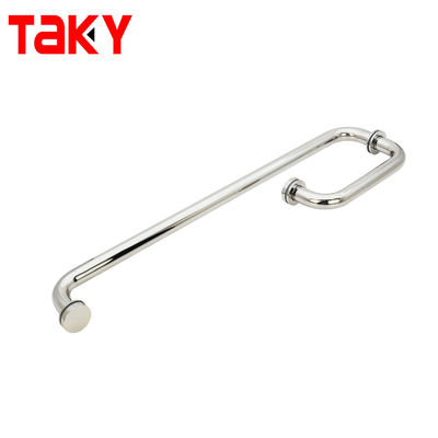Acero inoxidable 304 L tipo manija de puerta de la ducha manija de puerta de cristal de la ducha de cromo pulido