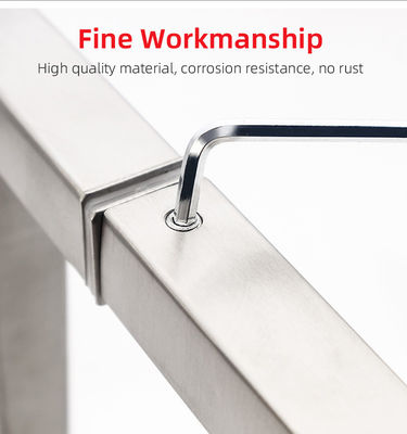 TK-H002 OEM/ODM mango de cristal de acero inoxidable para puertas de vidrio de espalda a espalda tubo cuadrado