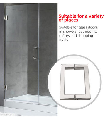 TK-H002 OEM/ODM mango de cristal de acero inoxidable para puertas de vidrio de espalda a espalda tubo cuadrado