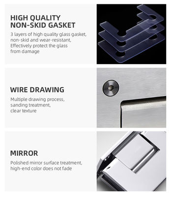 Estilo de diseño moderno SS304 Blanda cerrada bisagra de la ducha para H 90 grados puerta de cristal de baño