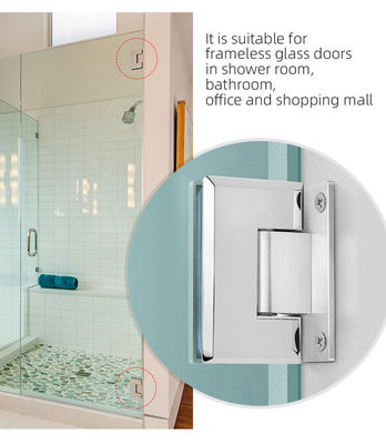 Acero inoxidable de latón 90 grados montaje de pared offset ducha bisagra de vidrio para la apariencia cuadrada