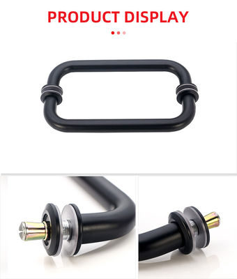 Matte Negro satin redondo de acero inoxidable pujan la manija de la puerta de la ducha de vidrio