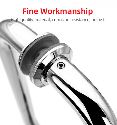 Acero inoxidable 304 electroplacado tubo redondo de plata manija de puerta de vidrio corredera