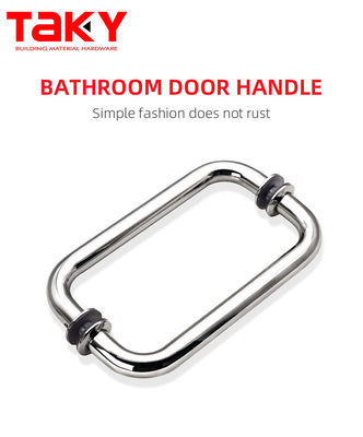 Acero inoxidable 304 electroplacado tubo redondo de plata manija de puerta de vidrio corredera