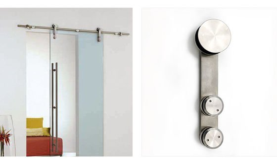 Alta dureza y durabilidad Kit de puertas correderas de cristal plateado/negro para baño para vidrio de 6-12 mm