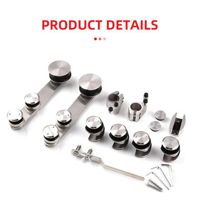Hardware del sistema de puertas correderas de placa cromada para gabinetes de ducha de vidrio sin marco de madera