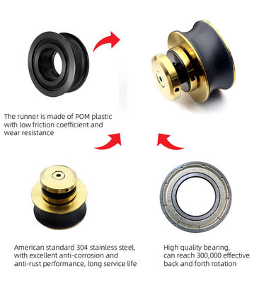 Hardware del sistema de puertas correderas altamente resistente a la corrosión y funcionamiento sin problemas