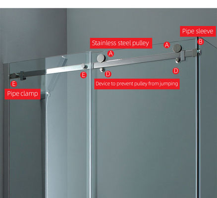 Mejorar su baño con el color dorado sin marco de la puerta corredera de la ducha accesorios de hardware