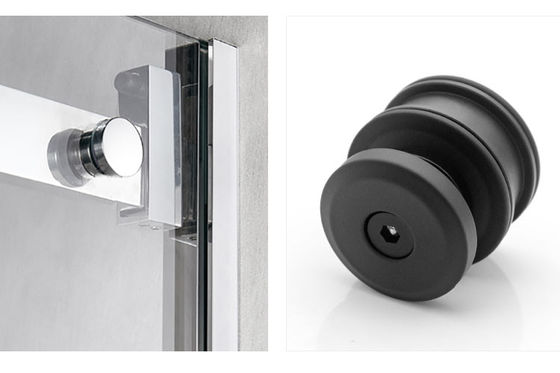 Sistema de puerta corredera de ducha de vidrio con hardware de puerta de granero de plata Diseño sofisticado