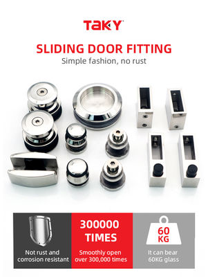 Diseño moderno del sistema de puertas correderas de acero inoxidable Hardware para vidrio seguro de 10-12 mm de espesor