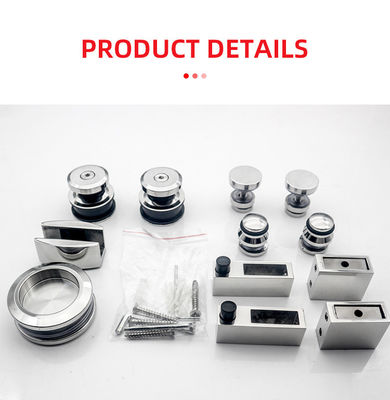 Accesorios de cristal deslizante de rodillos de ducha en cromo para cables duraderos Kit de puerta de baños
