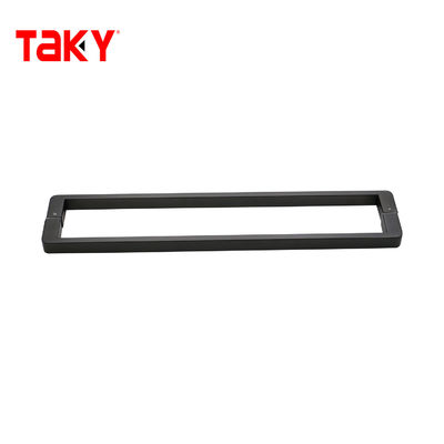 Mano de puerta de baño de acero inoxidable negro contemporáneo Mano de ducha de vidrio