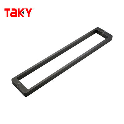 Mano de puerta de baño de acero inoxidable negro contemporáneo Mano de ducha de vidrio