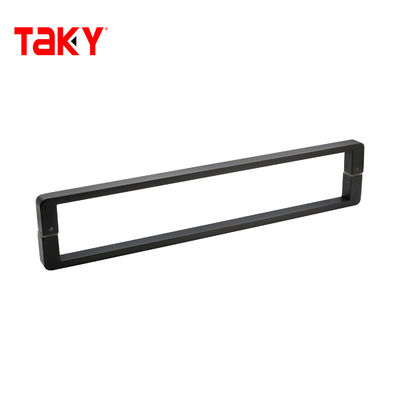 Mano de puerta de baño de acero inoxidable negro contemporáneo Mano de ducha de vidrio