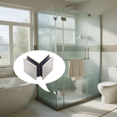 Abrazadera de esquina de vidrio sin marco de 90 grados de acero inoxidable 304