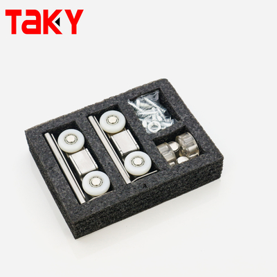 Rodillo de puerta corredera de 8 ruedas con cierre suave de aleación de zinc