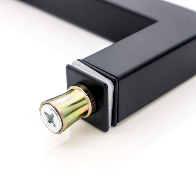 Manija de puerta de vidrio con tubo cuadrado negro mate de acero inoxidable 304 de fábrica