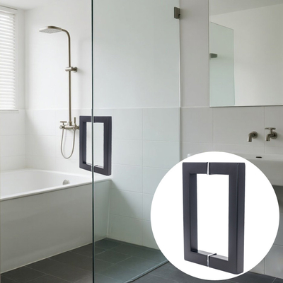 Manija de puerta de vidrio con tubo cuadrado negro mate de acero inoxidable 304 de fábrica