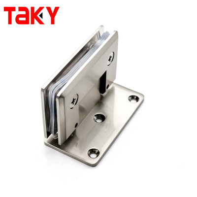 Bisagra para puerta de vidrio de baño de acero inoxidable con lijado, 90 grados, de pared a vidrio