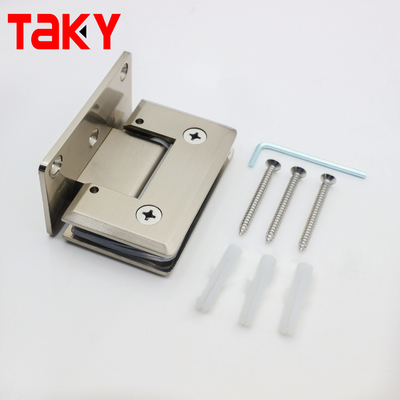 Bisagra para puerta de vidrio de baño de acero inoxidable con lijado, 90 grados, de pared a vidrio