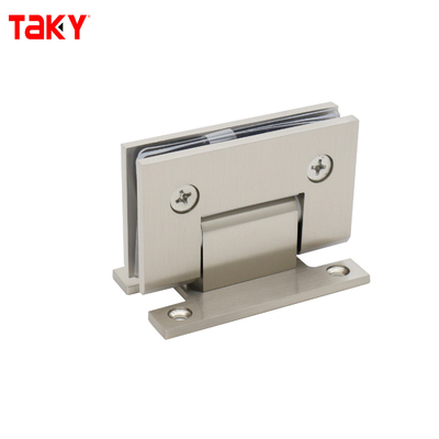 Bisagra de pivote para puerta de ducha de vidrio con montaje en pared y placa trasera en H de 90 grados, material acero satinado