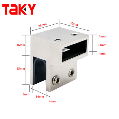 Conector de hardware para mampara de ducha de baño con montaje en pared en forma de F
