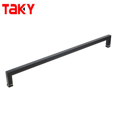 Manja de puertas de barra de toalla de baño de baño negro de acero inoxidable