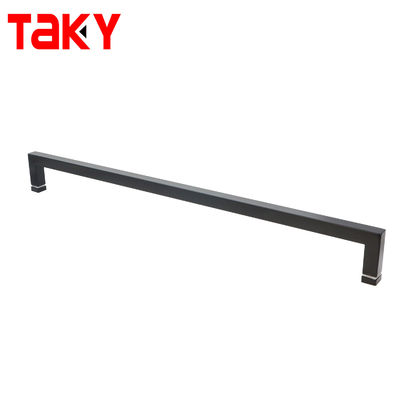 Manja de puertas de barra de toalla de baño de baño negro de acero inoxidable