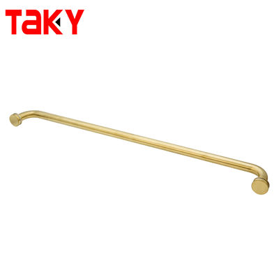 Manija de puerta de cristal de ducha de acero inoxidable de un solo lado con barra de toalla dorada de nuevo estilo