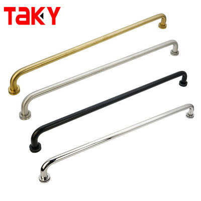 Manija de puerta de cristal de ducha de acero inoxidable de un solo lado con barra de toalla dorada de nuevo estilo