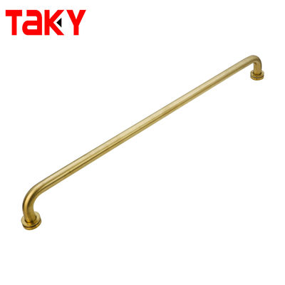 Manija de puerta de cristal de ducha de acero inoxidable de un solo lado con barra de toalla dorada de nuevo estilo