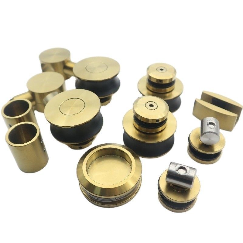 Accesorio de puerta corredera de alta dureza y durabilidad para puerta de vidrio simple en oro polaco