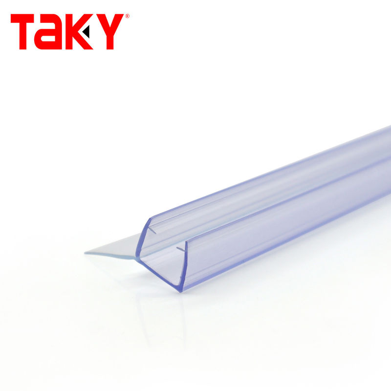 Barras de sellado impermeables de PVC transparentes para puertas corredizas de baño de vidrio 6-12 mm de ancho