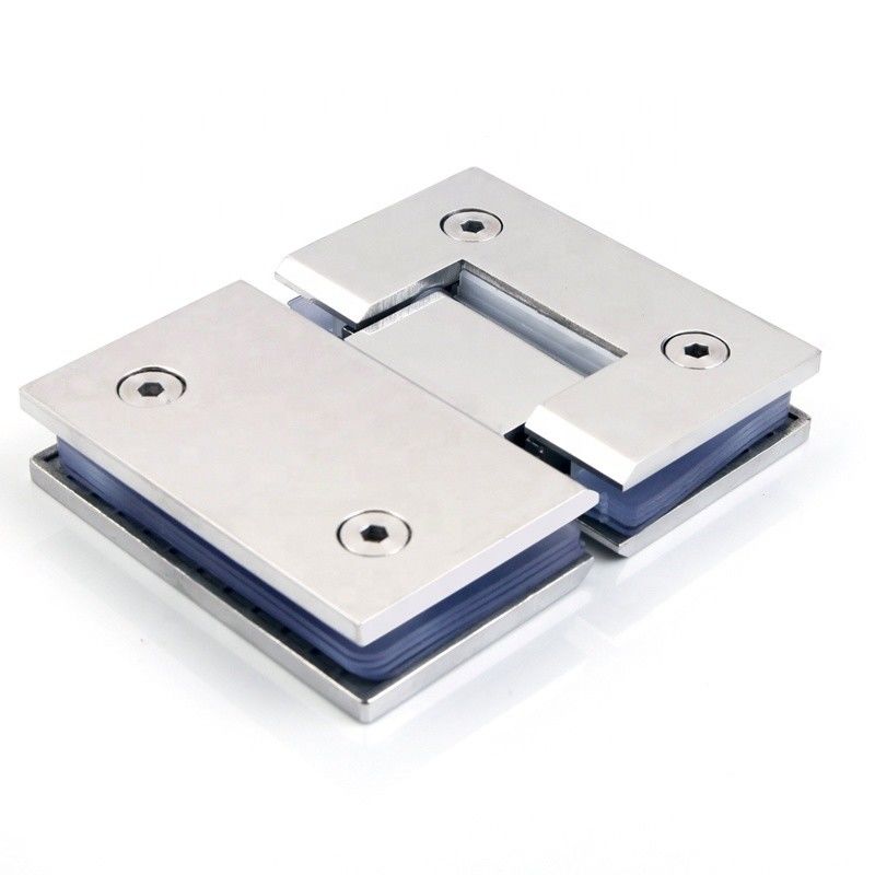 Diseño moderno 304 acero inoxidable de vidrio a bisagra de vidrio 180 grados abrazadera de puerta de baño