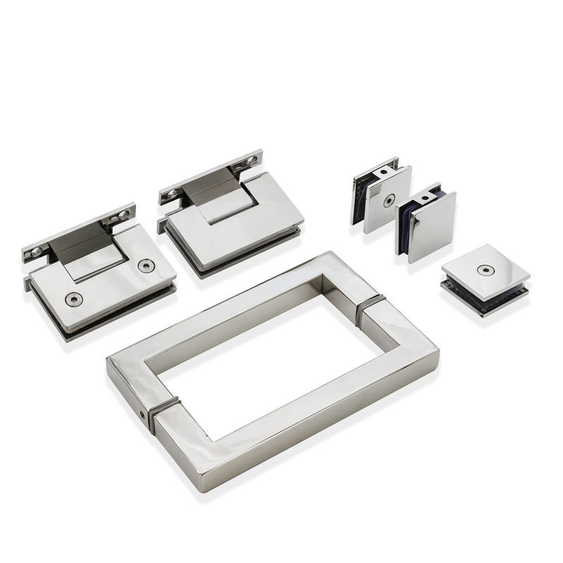 Kit de manija cuadrada de puerta de cristal de estilo abierto para conjunto completo ducha de acero inoxidable