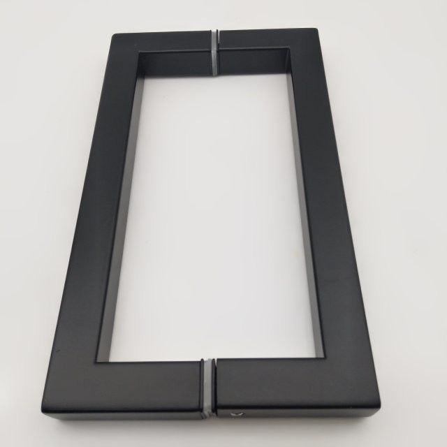 Hotel 8 pulgadas Negro Matte tipo D de acero inoxidable 304 manija de puerta de vidrio para la sala de ducha