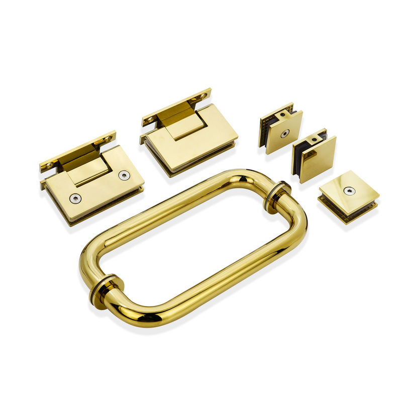 Kit de pinza de cristal y bisagra de ducha de acero inoxidable para puertas de cristal