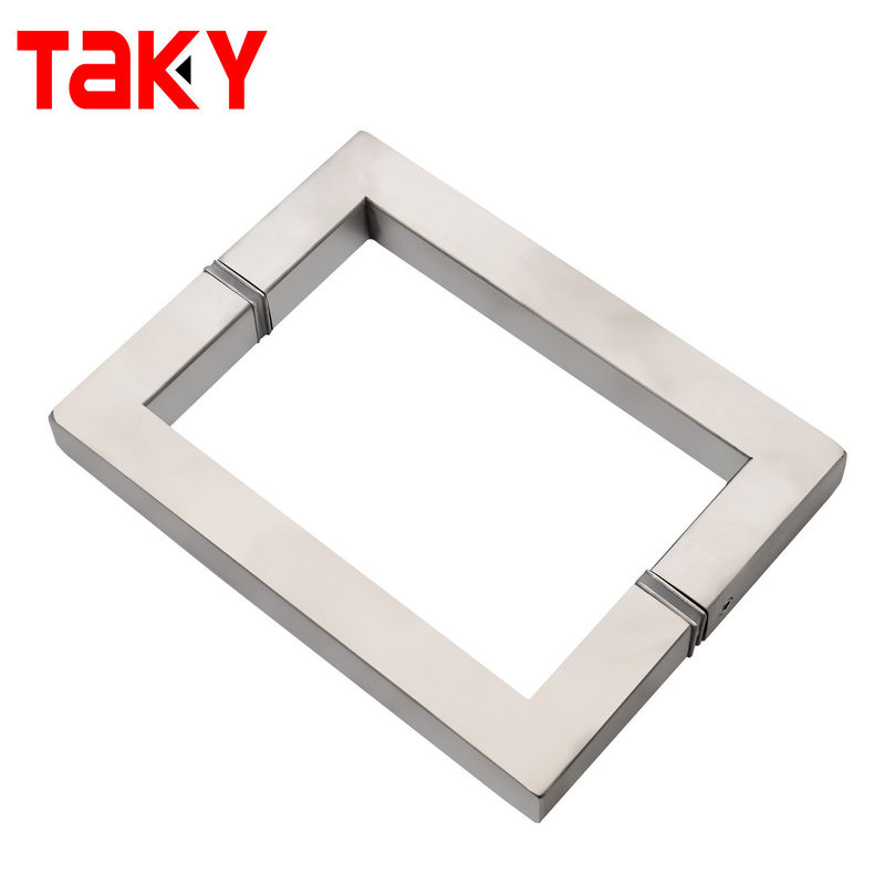 TK-H002 OEM/ODM mango de cristal de acero inoxidable para puertas de vidrio de espalda a espalda tubo cuadrado