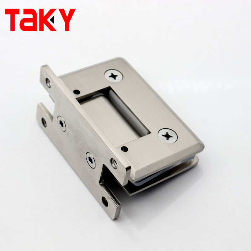 Acero inoxidable de latón 90 grados montaje de pared offset ducha bisagra de vidrio para la apariencia cuadrada