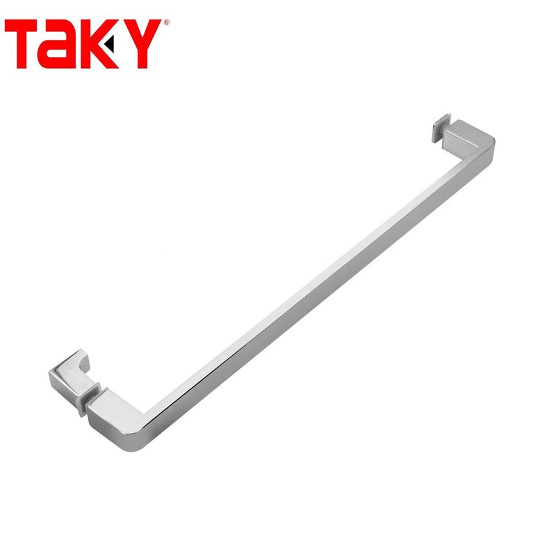 12 mm de espesor de vidrio de acero inoxidable tubo rectangular barra de puerta de vidrio recta unilateral manija de tira