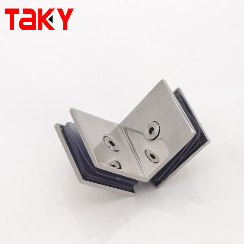 Clampas de ducha duraderas de 45*45 mm para vidrio templado montadas en la esquina de la puerta del baño