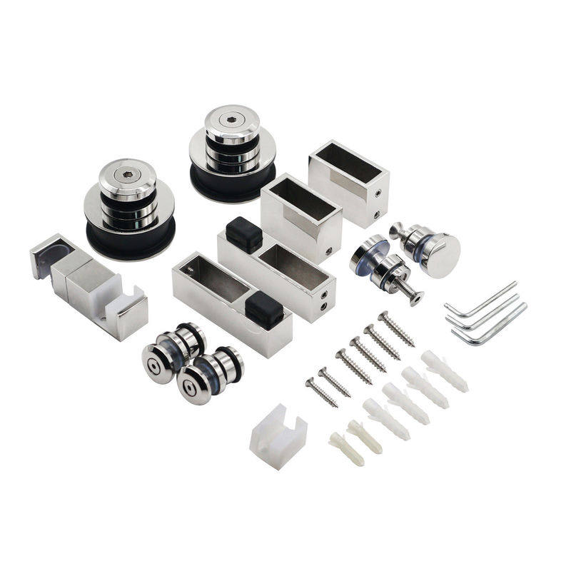 Rodillos sin marco de acero inoxidable de ruedas colgantes, rieles deslizantes, puertas de cristal, baños de graneros, duchas y equipos de hardware