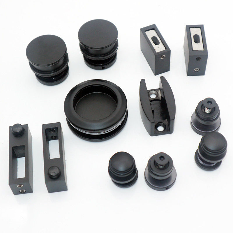 Puertas corredizas de vidrio sin marco Kit de hardware con puertas corredizas de estilo cerrado suave y recto