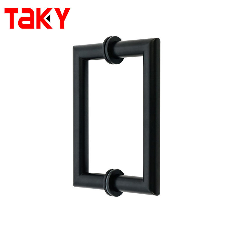 Puerta de vidrio negro de Matt Pull Handle con diseño cuadrado 200 * 200 * 19 * 1.0mm