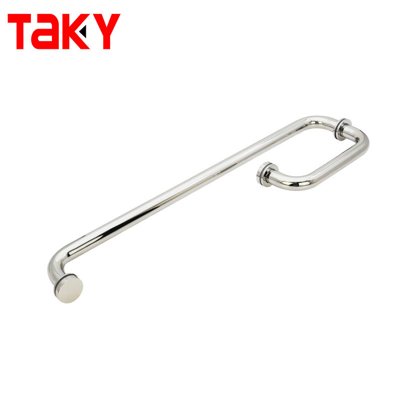 Acero inoxidable 304 L tipo manija de puerta de la ducha manija de puerta de cristal de la ducha de cromo pulido