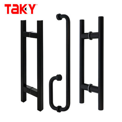 Buen precio Puertas y ventanas 304 de acero inoxidable Matt negro color cuadrado tubo de vidrio puertas en línea