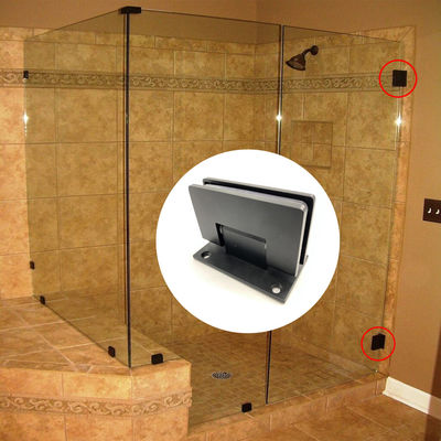 Buen precio 304 de acero inoxidable negro de 90 grados bisagra de la puerta de la ducha para el estilo de apariencia cuadrada en línea