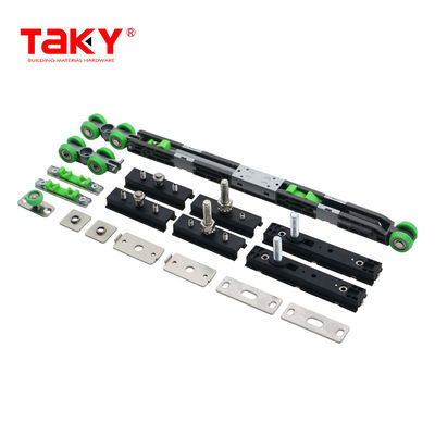 Buen precio Rueda corredera de armario Hardware larga vida Doble puerta de cierre suave polea rodillos amortiguadores en línea