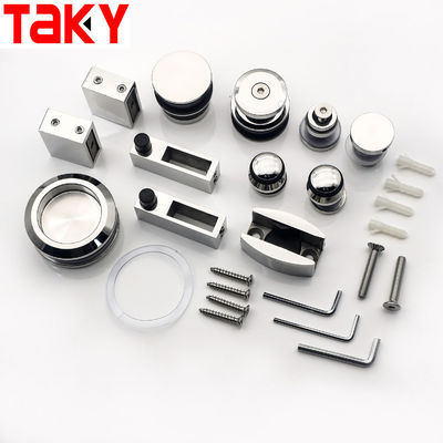 Buen precio Espejo acabado puerta corredera de vidrio Kit de hardware para la ducha puerta del granero Puerta de Ducha en línea